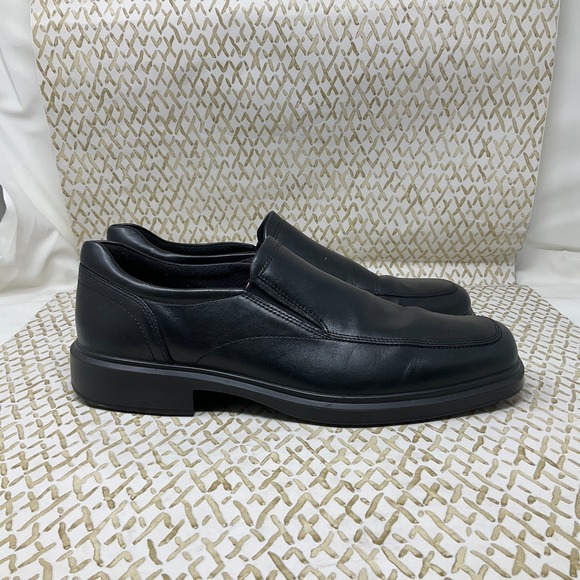 Ecco Helsinki 2 Men's 44 Loafers Slip On US 10-10.5 Black Leather Dress Shoes - Picture 1 of 8